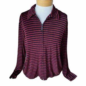 Chico’s Travelers Jacket Womens Size 0 Stretchy Striped Ladies‎